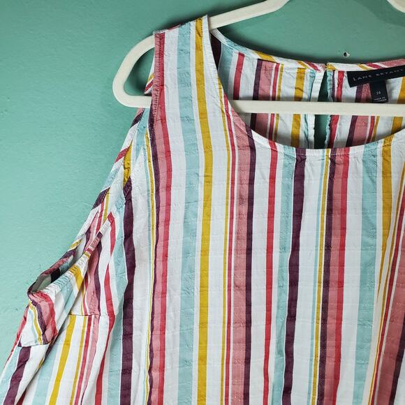 Lane Bryant Women's Vertical Striped Tie Front Sleeveless Top Size 24 - Picture 6 of 6